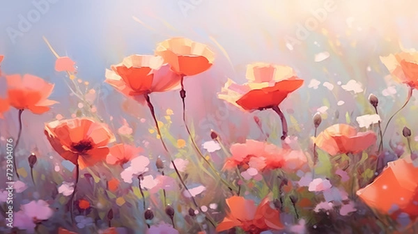 Fototapeta Seamless flower background, colorful flower background