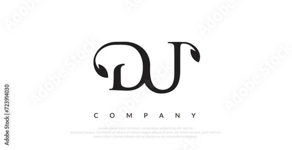Fototapeta Initial DU Logo Design Vector 