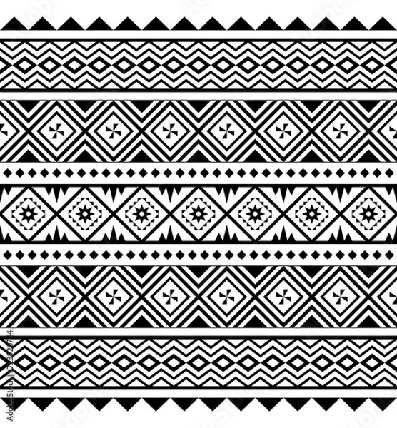 Obraz african american pattern aztec ethnic seamless geometric design for fabric, wallpaper, card template, wrapping paper, carpet, textile, cover