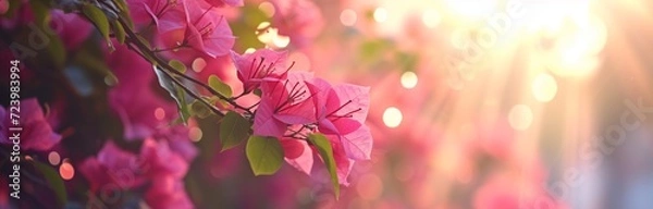 Obraz Piękna Bougainvillea z kwiatami Fuchsia w Morzu Śródziemnym