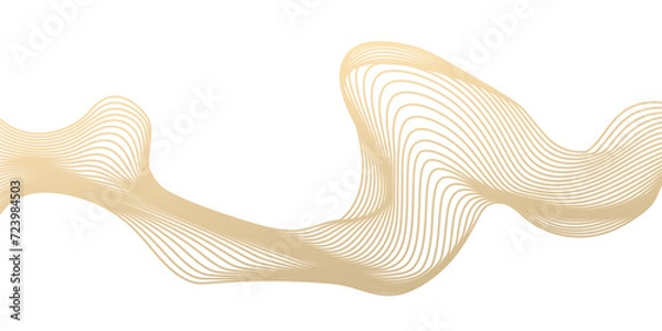 Fototapeta Vector abstract line art wavy flowing dynamic gold isolated on transparent background in concept luxury, wave, wind, ocean, landscape illustration.