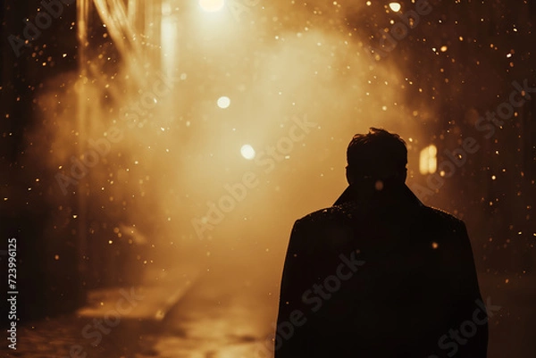 Fototapeta  a detective investigating a series of mysterious explosions in a city