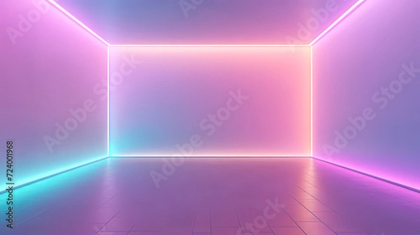 Obraz Empty room with neon lights