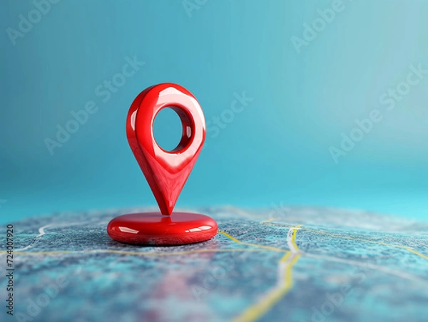 Obraz red map pointer on a map
