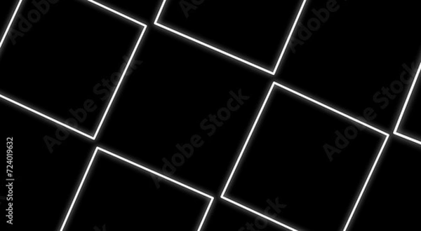 Fototapeta black abstract background with white shapes squares