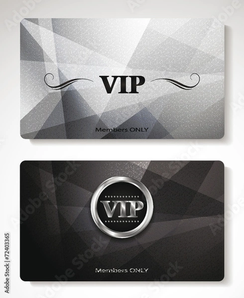 Fototapeta Set of platinum Vip cards with the abstract background