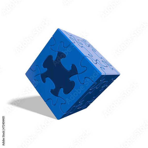 Fototapeta Cube Puzzle 008 - Blue & White