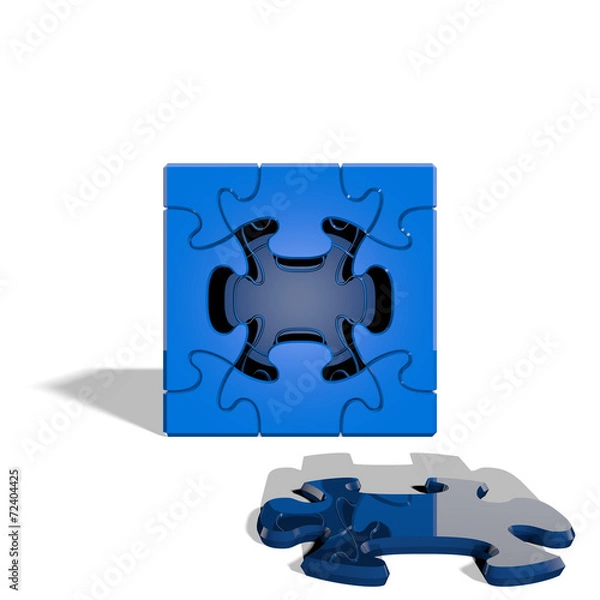 Fototapeta Cube Puzzle 009 - Blue & White