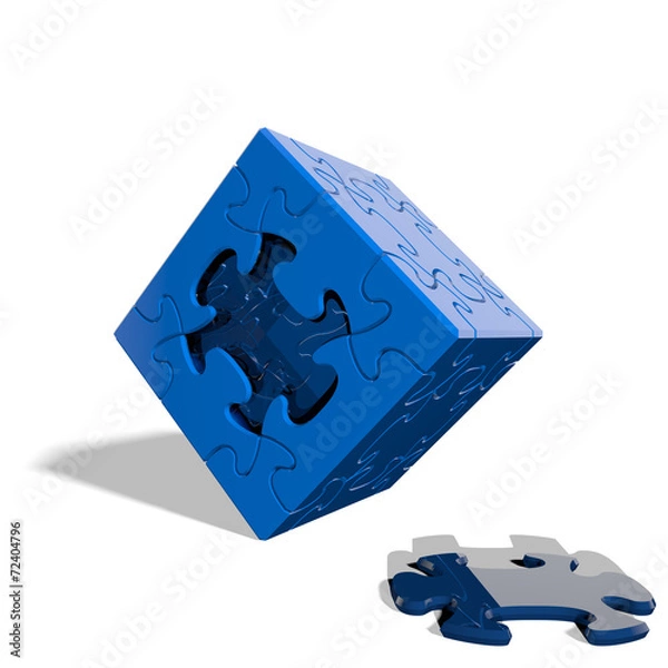 Fototapeta Cube Puzzle 012 - Blue & White