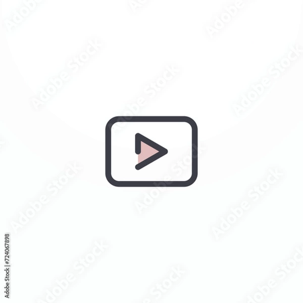 Fototapeta Outline media social icon on white