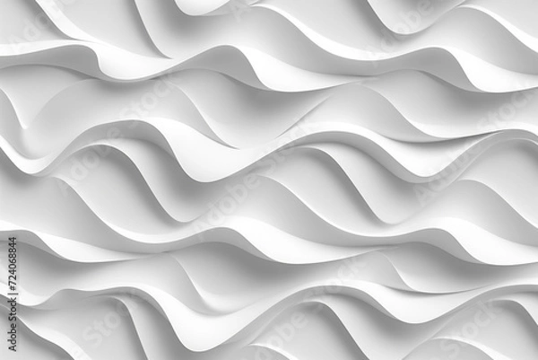 Fototapeta Seamless 3D white pattern creating light and shadow effects