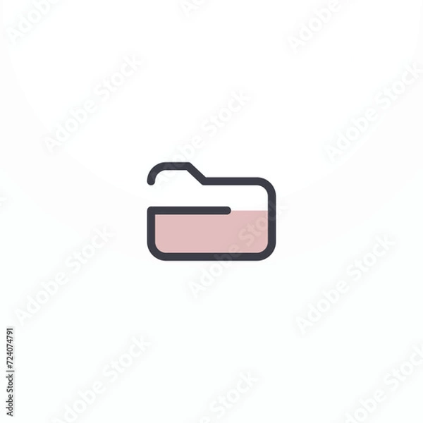 Fototapeta Outline folder icon on white