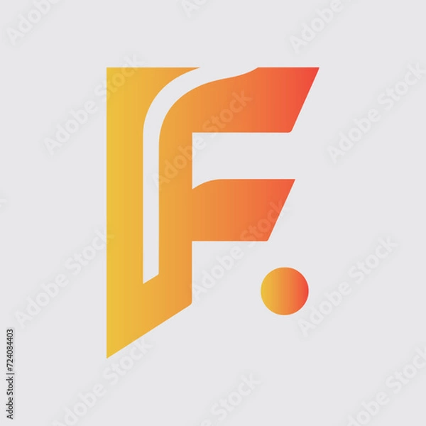 Obraz F letter Logo gradient colorful design illustration logo template design, flat letter f logo vectors