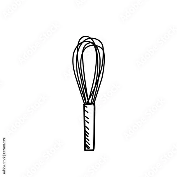 Obraz Hand Drawn Kitchen Wisk tools Doodle 