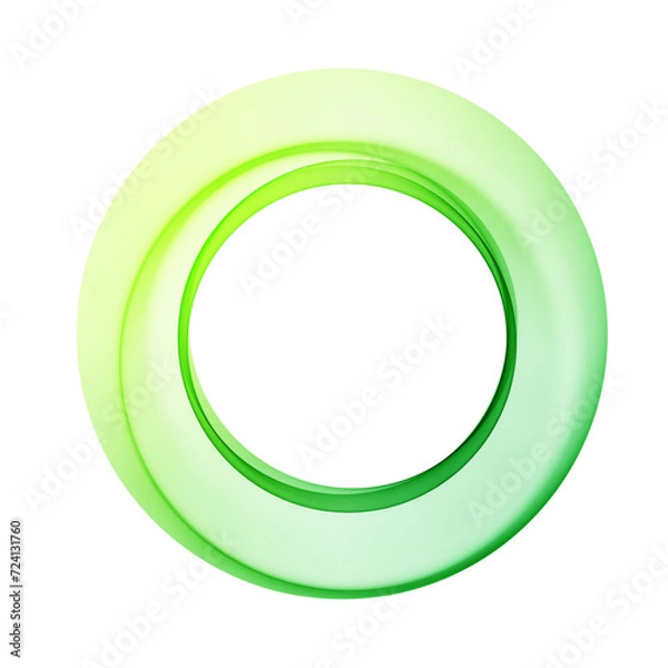 Obraz Abstract light green frame with smooth circular wave lines on a white background
