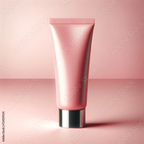 Obraz Chic Beauty Cream Tube on Rose-Tinted Surface