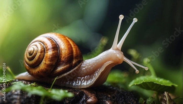 Fototapeta snail on a leaf