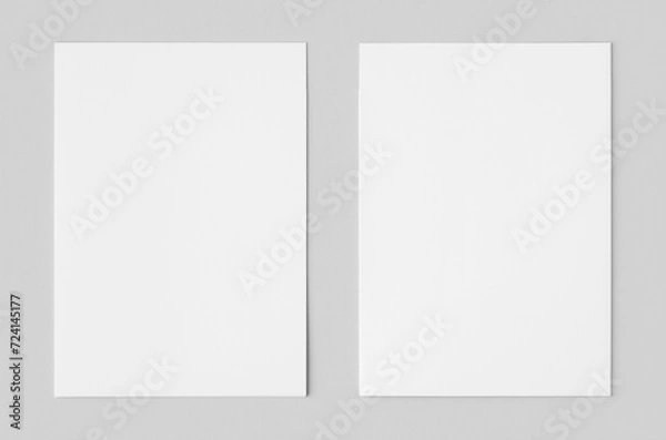 Fototapeta White paper file folder mockup., cover and backside.