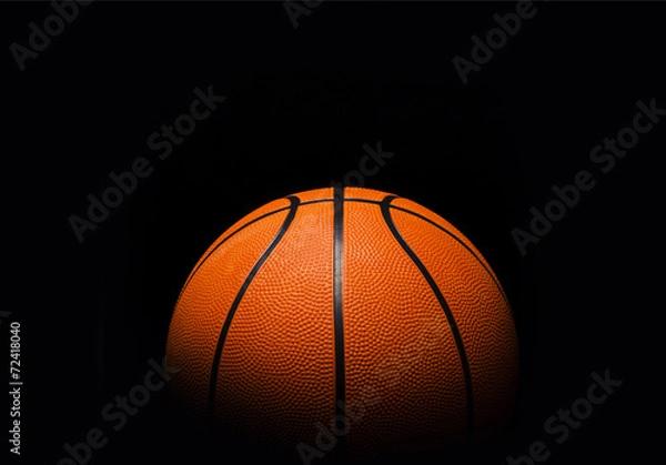Fototapeta Basketball on black background