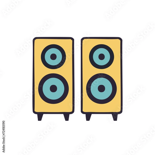 Fototapeta audio speaker isolated on white