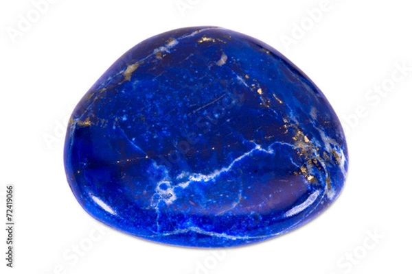 Obraz Precious gem on white background, lapis lazuli