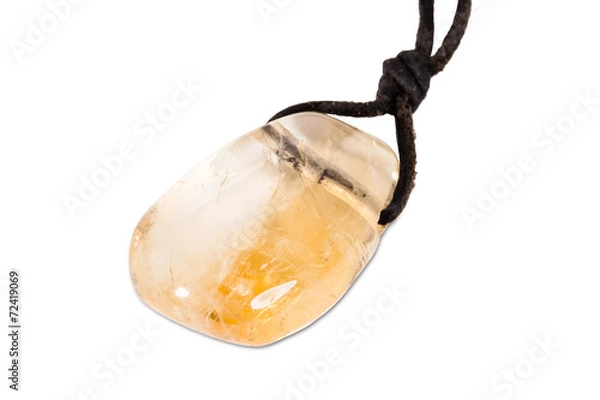 Obraz Precious gem on white background, citrine