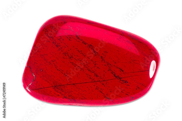 Obraz Precious gem on white background, red jasper