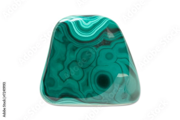 Obraz Precious gem on white background, malachite