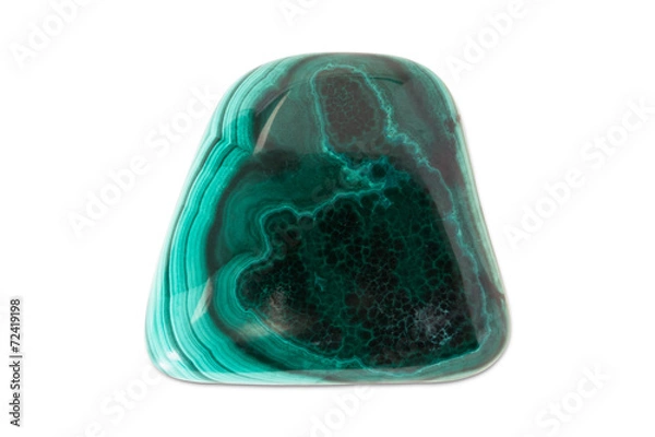 Obraz Precious gem on white background, malachite