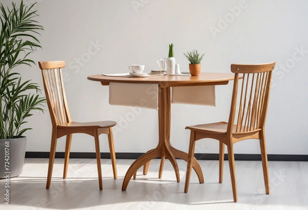 Fototapeta Furniture set isolated on white background - table and chairs.