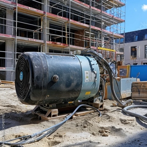 Fototapeta Universal compressor on construction site