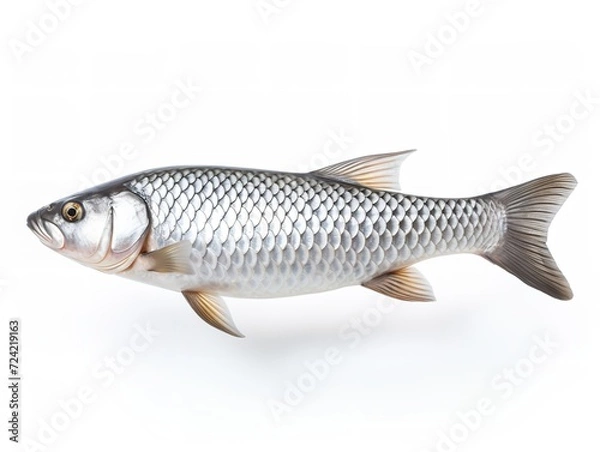Fototapeta Exotic Tropical Fish Aquarium Marine Life Isolated on White Background AI Generated