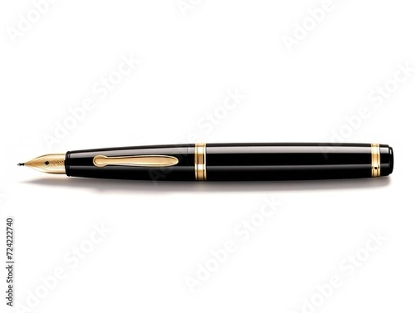 Fototapeta Luxurious Fountain Pen Isolated on White Background AI Generated