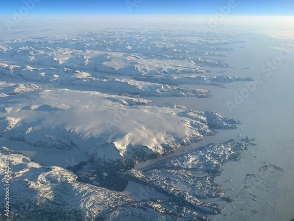 Obraz aerial view of mountains in Greenland
