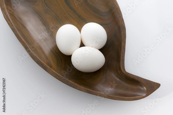 Obraz Eggs in a Basket Rustic Wood