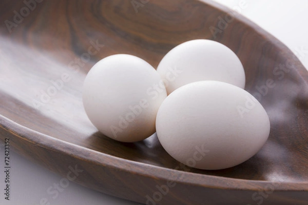 Obraz Eggs in a Basket Rustic Wood