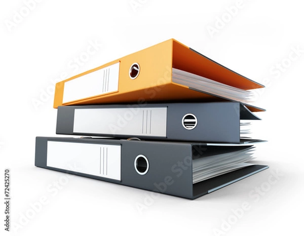 Obraz binder, office folders on a white background