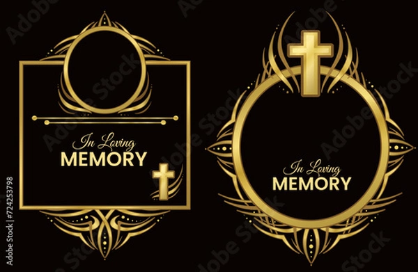 Obraz Funeral vector frames. Frames for text and photos. Vector illustration. 