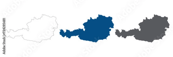 Fototapeta Austria map outline in set. Map of Austria
