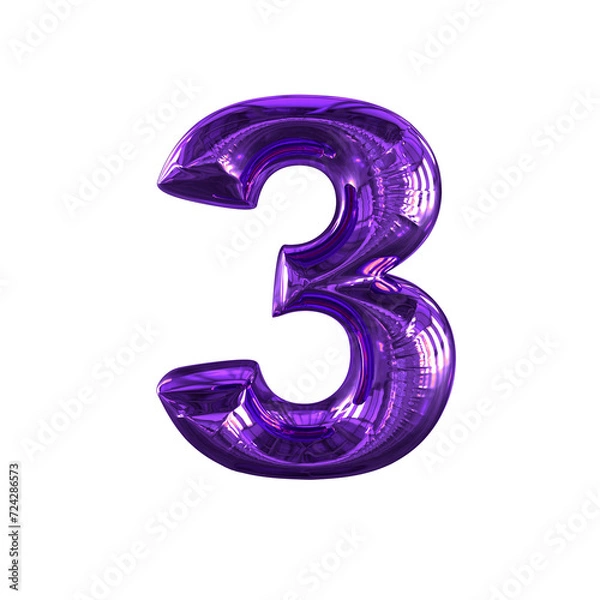 Fototapeta Inflatable symbol. number 3