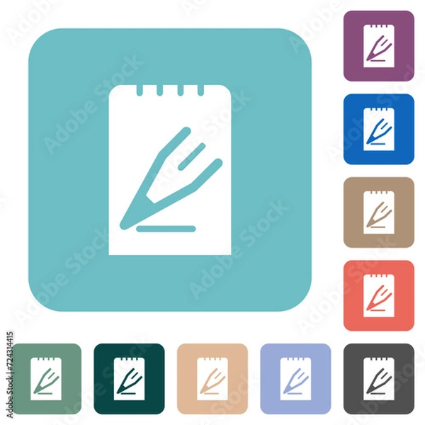 Fototapeta Edit note solid rounded square flat icons
