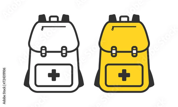 Fototapeta 防災グッズ　リュック　非常用袋