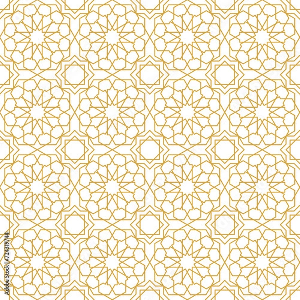 Obraz Gold Line Islamic Seamless Pattern