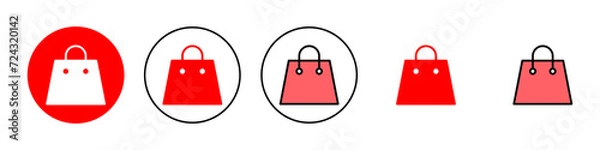 Obraz Shopping bag icon set illustration. shopping sign and symbol
