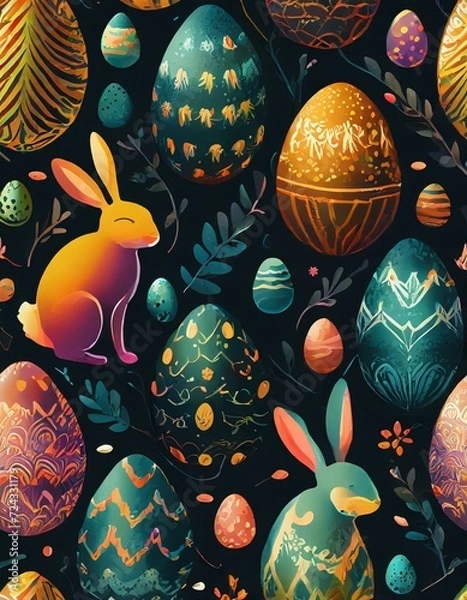 Obraz easter eggs background