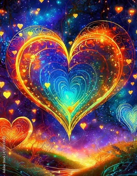 Obraz background with hearts