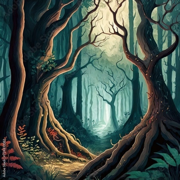 Obraz background with tree and roots