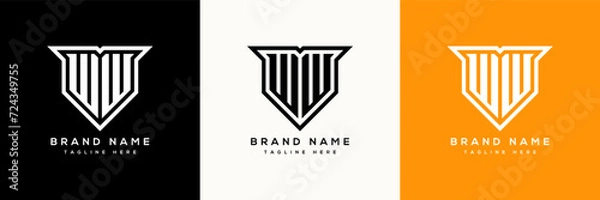Obraz WW Monogram Initials Two Letter Creative Modern Logo Design Template for Your Business or Company