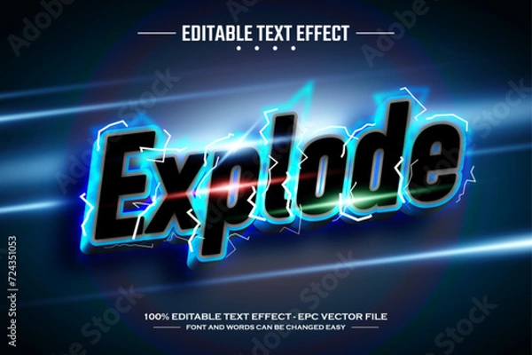 Obraz Explode 3D editable text effect template