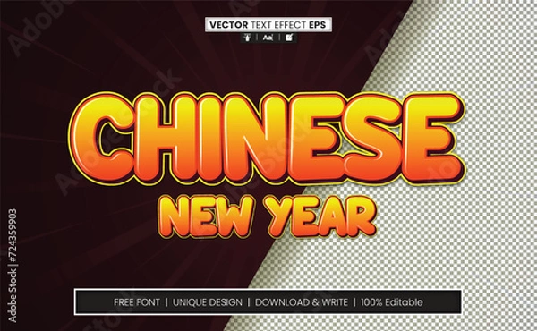 Obraz Chinese New Year Text Effect Fully Editable